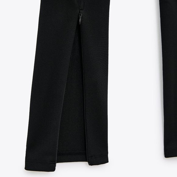 ZARA | Ribbed Leggings with Slits - Picture 8 of 9